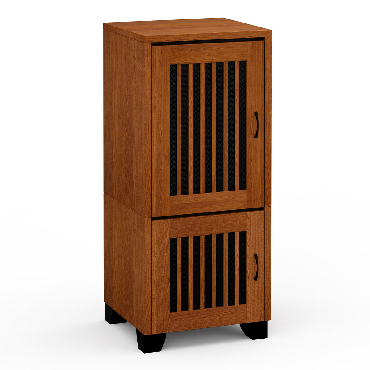 Salamander Chameleon Collection Sonoma 517 Single AV Cabinet (American Cherry Vertical Pattern with Perforated Black Steel Inserts)