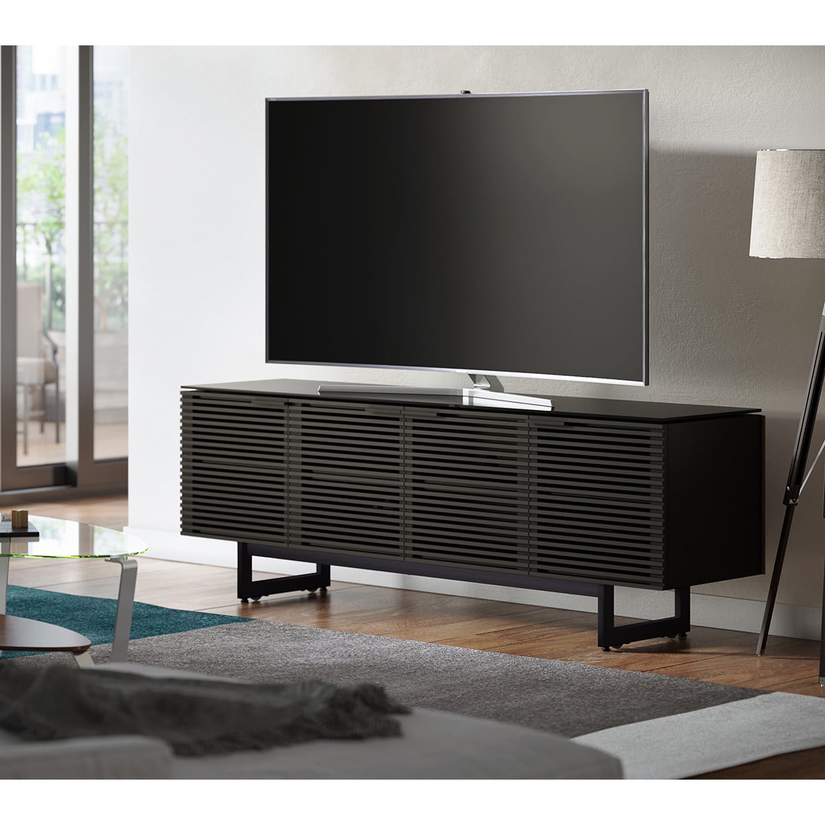 BDI Corridor 8179 Quad Media Console for TVs up to 85" (Charcoal Stained Ash)