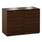 Salamander Chameleon Collection Zurich 323 Twin AV Cabinet (Horizontal Wood Pattern with Black Glass Top)