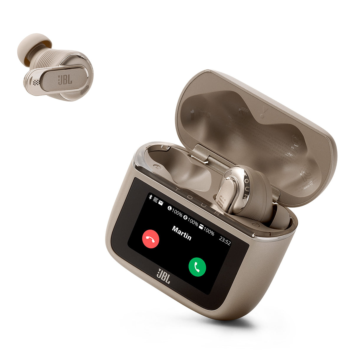 JBL Tour Pro 3 Noise Cancelling True Wireless Earbuds with Smart Case (Latte)