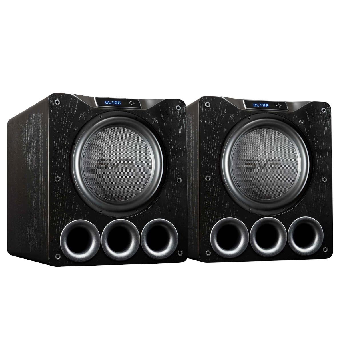 SVS PB16-Ultra 1500 Watt 16" Ported Cabinet Subwoofers - Pair (Black Oak Veneer)