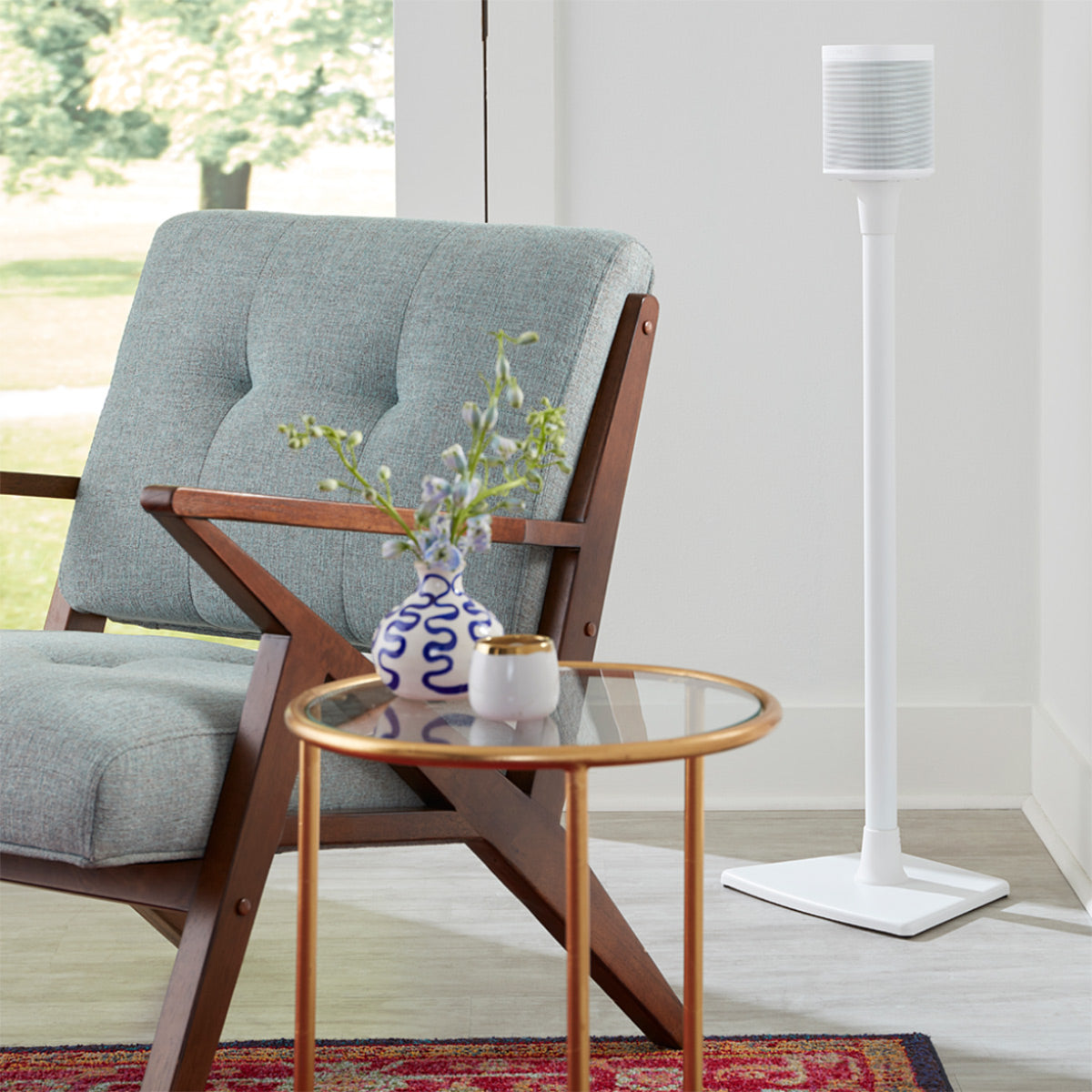 Sanus Wireless Speaker Stands for Sonos ONE, PLAY:1, and PLAY:3 - Pair (White)