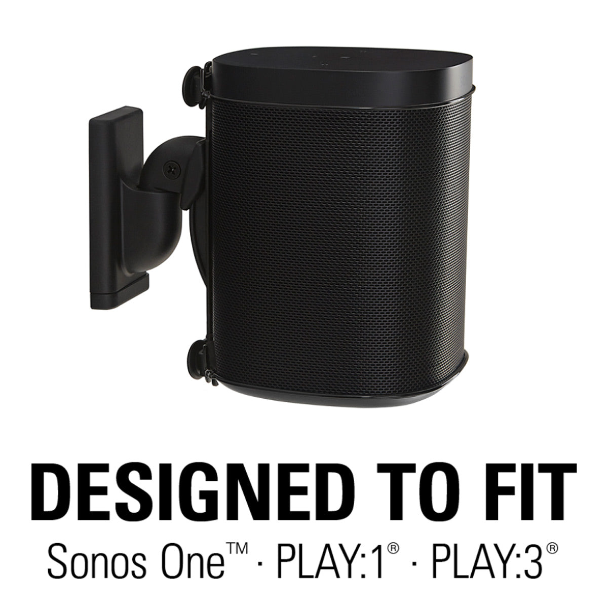 Sanus Wireless Speaker Swivel and Tilt Wall Mount for Sonos ONE, PLAY:1, and PLAY:3 - Each (Black)