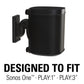 Sanus Wireless Speaker Swivel and Tilt Wall Mounts for Sonos ONE, PLAY:1, and PLAY:3 - Pair (Black)
