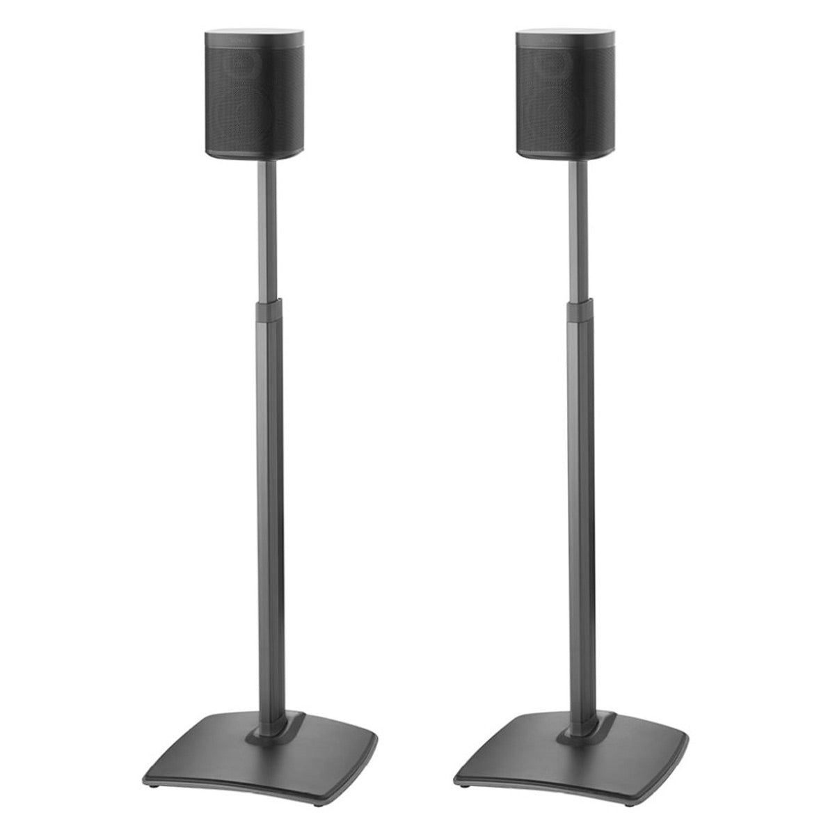 Sanus WSSA2 Height-Adjustable Wireless Speaker Stands for Sonos ONE, PLAY:1, and PLAY:3 - Pair (Black)
