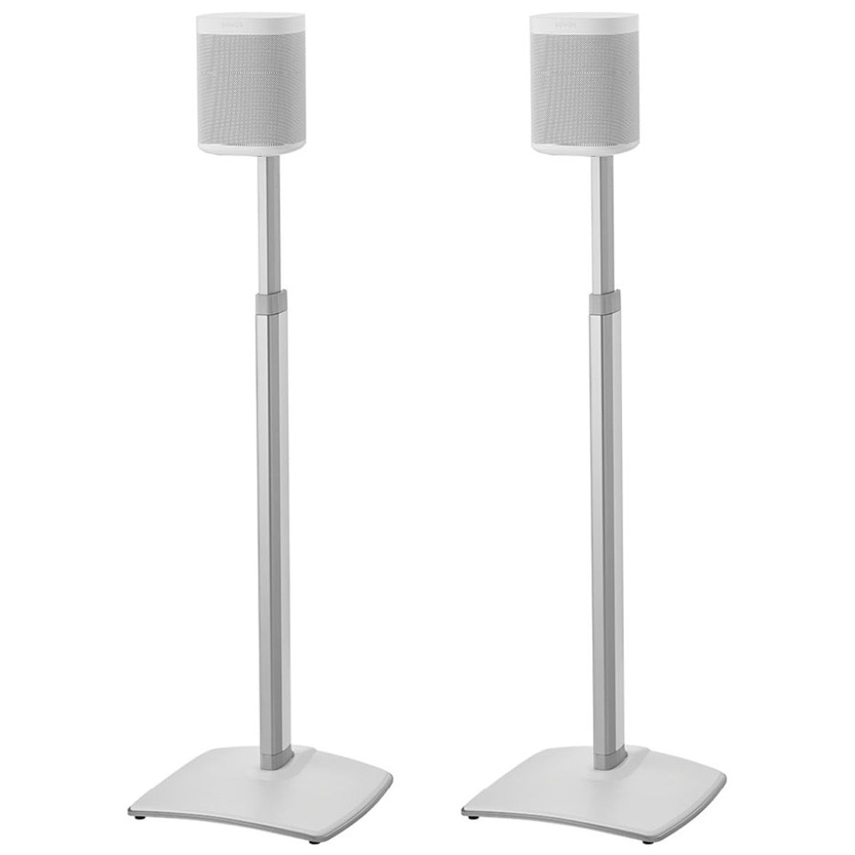 Sanus WSSA2 Height-Adjustable Wireless Speaker Stands for Sonos ONE, PLAY:1, and PLAY:3 - Pair (White)