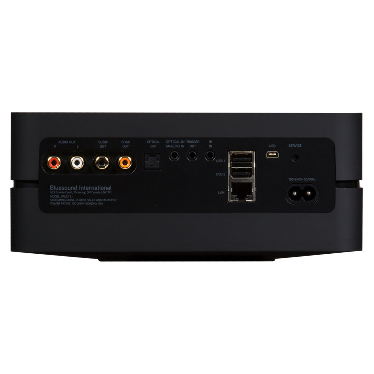 Bluesound VAULT 2i Network Streamer, CD-Ripper, and Music Library (Black)