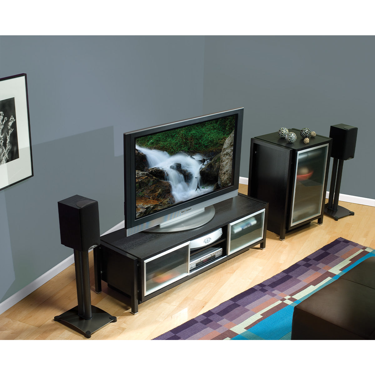 Sanus SB34 Steel Series 34" Bookshelf Speaker Stands - Pair (Black)