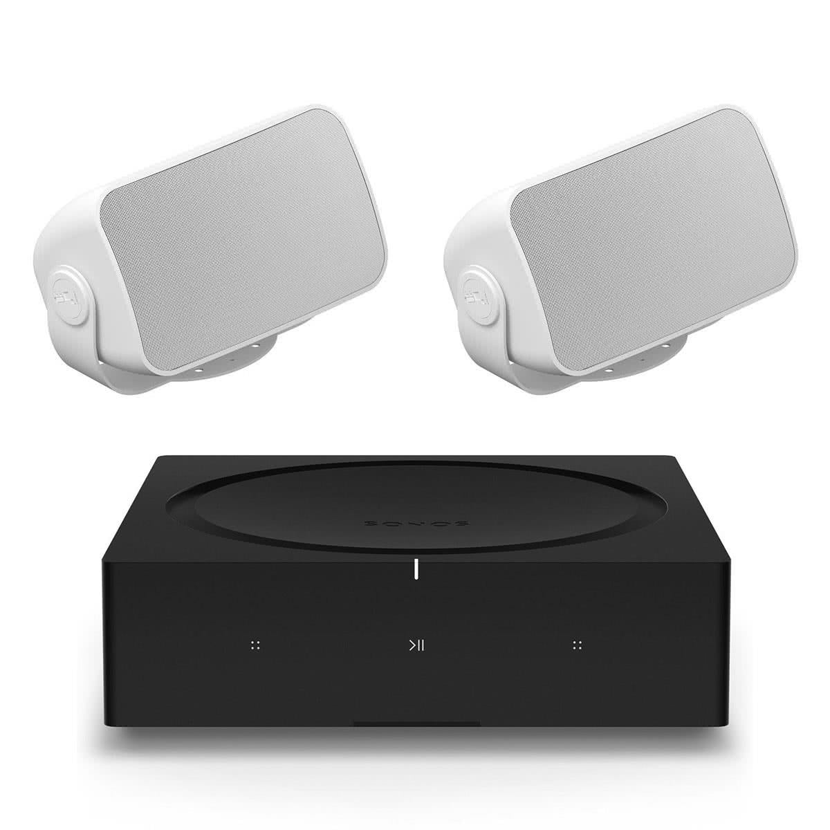 Sonos OUTDRWW1 Outdoor Architectural Speaker Pair with Amp Wireless Hi-Fi Player (White)