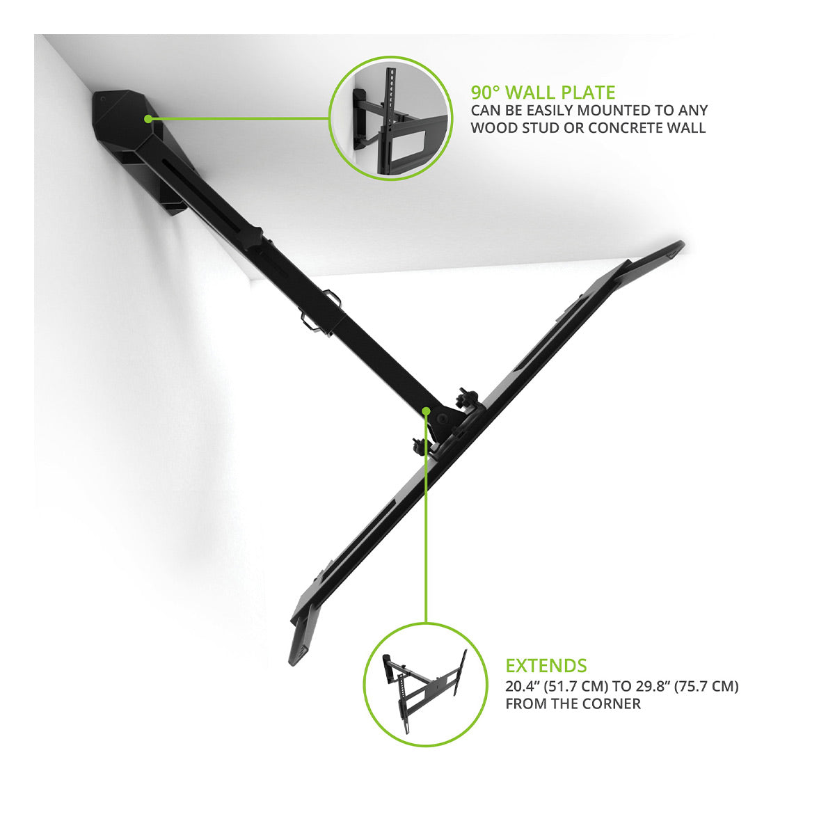 Kanto FMC1 Telescoping Corner TV Mount for 40" - 60" TVs
