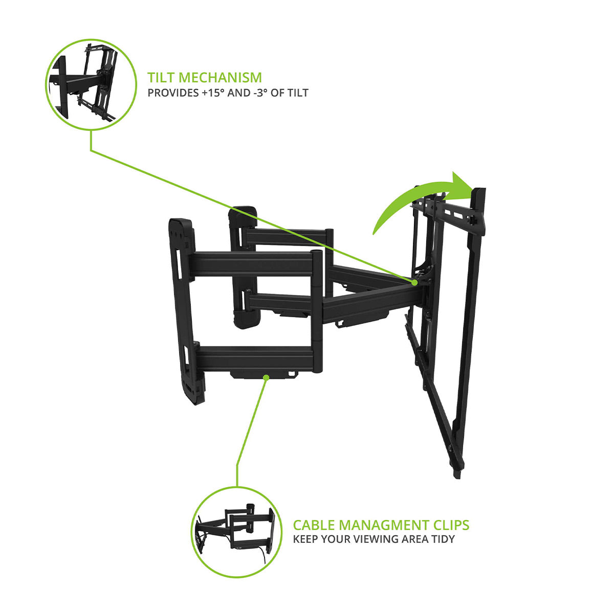 Kanto PDC650 Full Motion Corner Mount for 37" - 70" TV