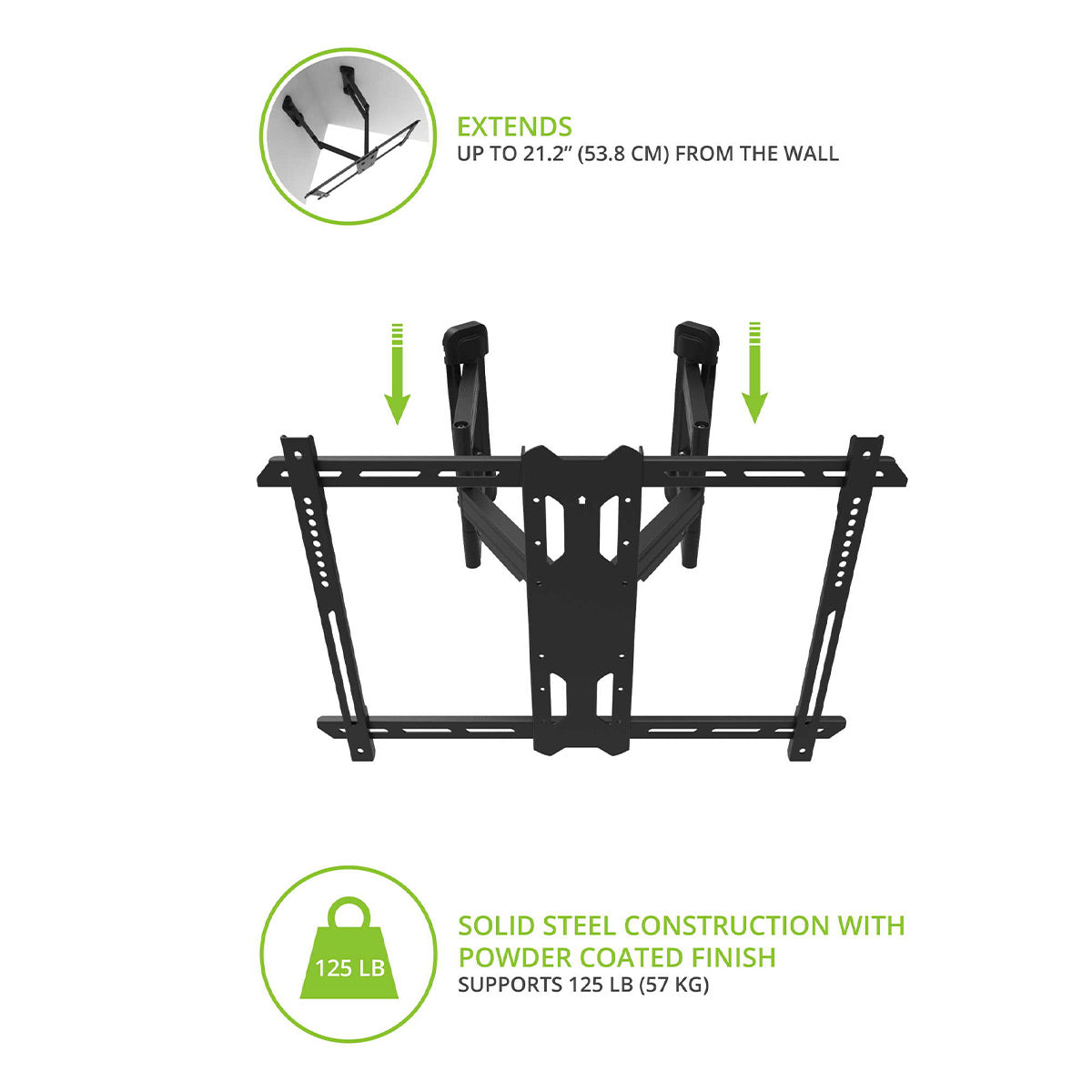 Kanto PDC650 Full Motion Corner Mount for 37" - 70" TV