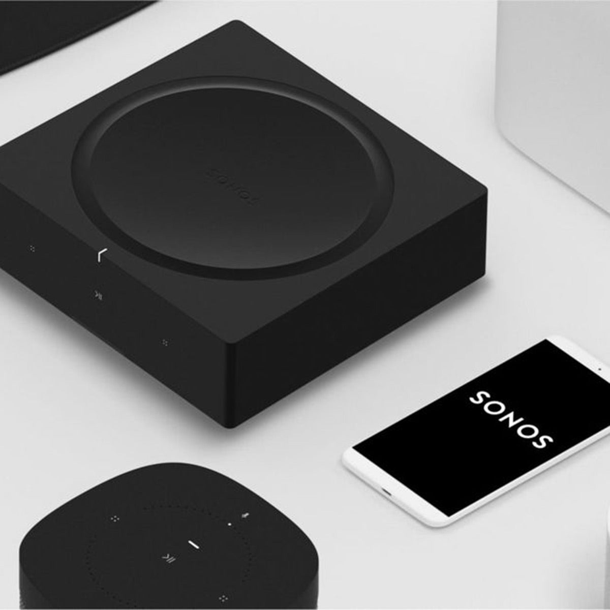 Sonos AMP Wireless Hi-Fi Players (4) with Flexson Wall Mount (Black)