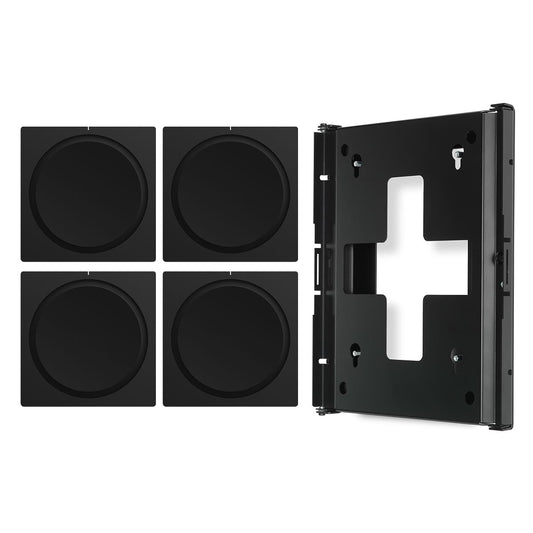 Sonos AMP Wireless Hi-Fi Players (4) with Flexson Wall Mount (Black)