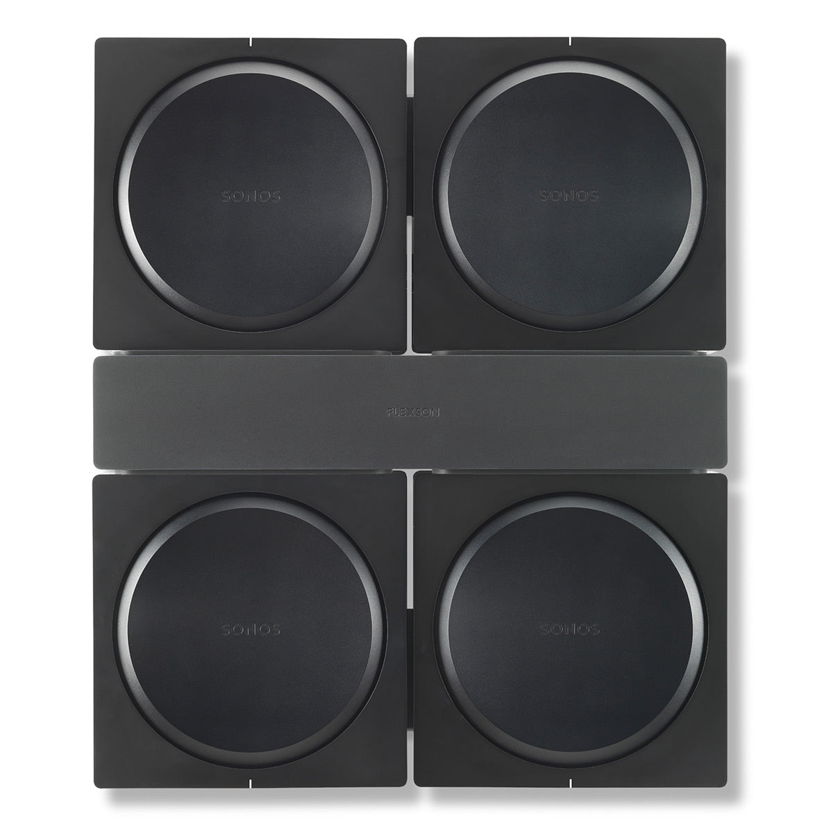 Sonos AMP Wireless Hi-Fi Players (4) with Flexson Wall Mount (Black)