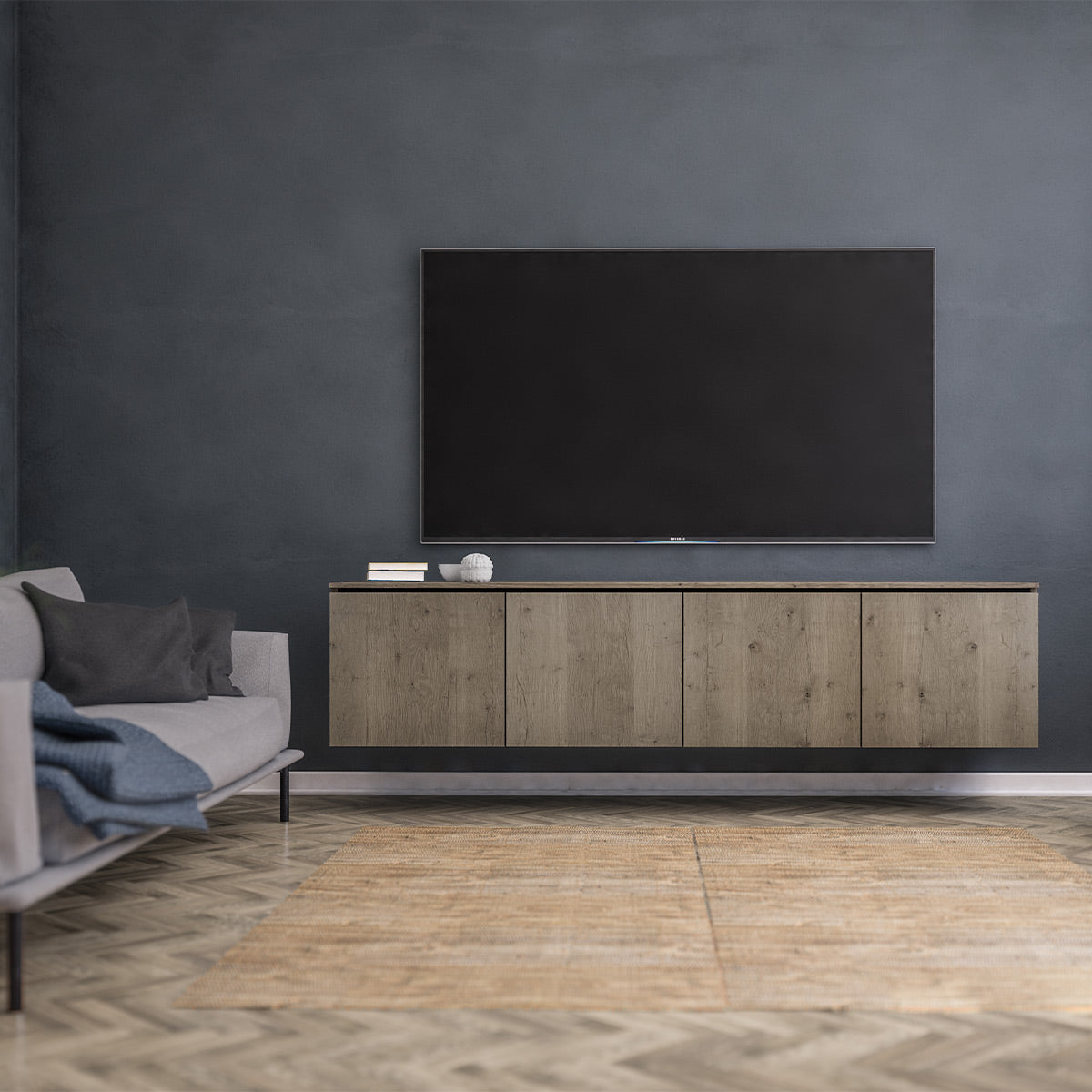 Salamander Chameleon Collection Lancaster 247 Quad AV Cabinet (Rough-Sawn Barnboard Oak)