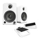 Kanto YU4 Powered Desktop Speakers (Matte White) with S4 Desktop Stands (White)