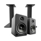 Kanto YU6 Powered Bookshelf Speakers with Bluetooth (Matte Black) with SP9 Desktop Stands (Black)