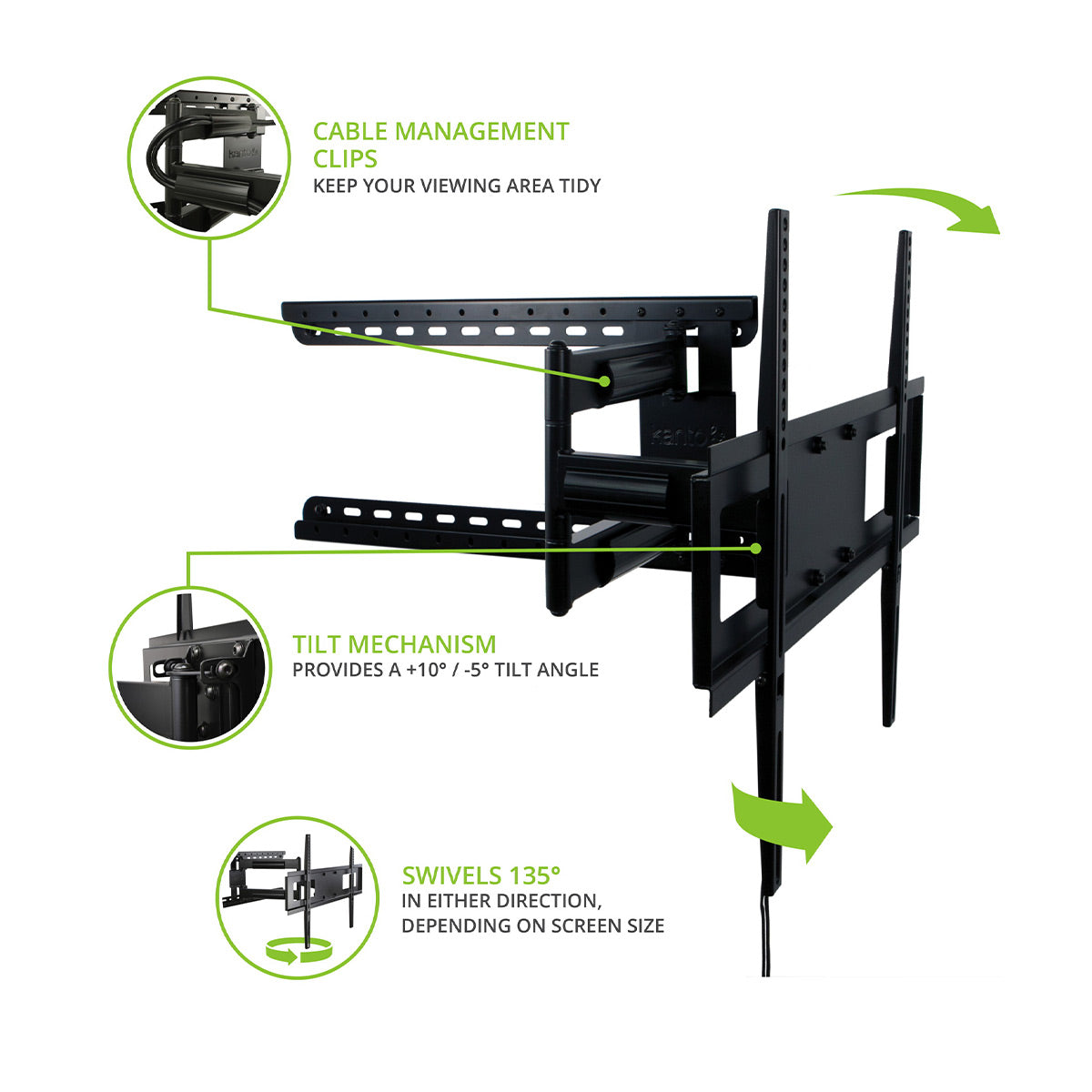 Kanto FMC4 Full Motion Mount with Adjustable Pivot Point for 30" to 60" TVs