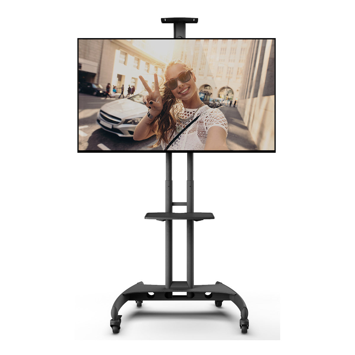 Kanto MTM65PL Mobile TV Mount with Adjustable Shelf for 37-inch to 65-inch TVs (Black)