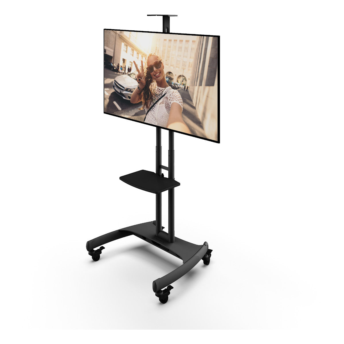 Kanto MTM65PL Mobile TV Mount with Adjustable Shelf for 37-inch to 65-inch TVs (Black)