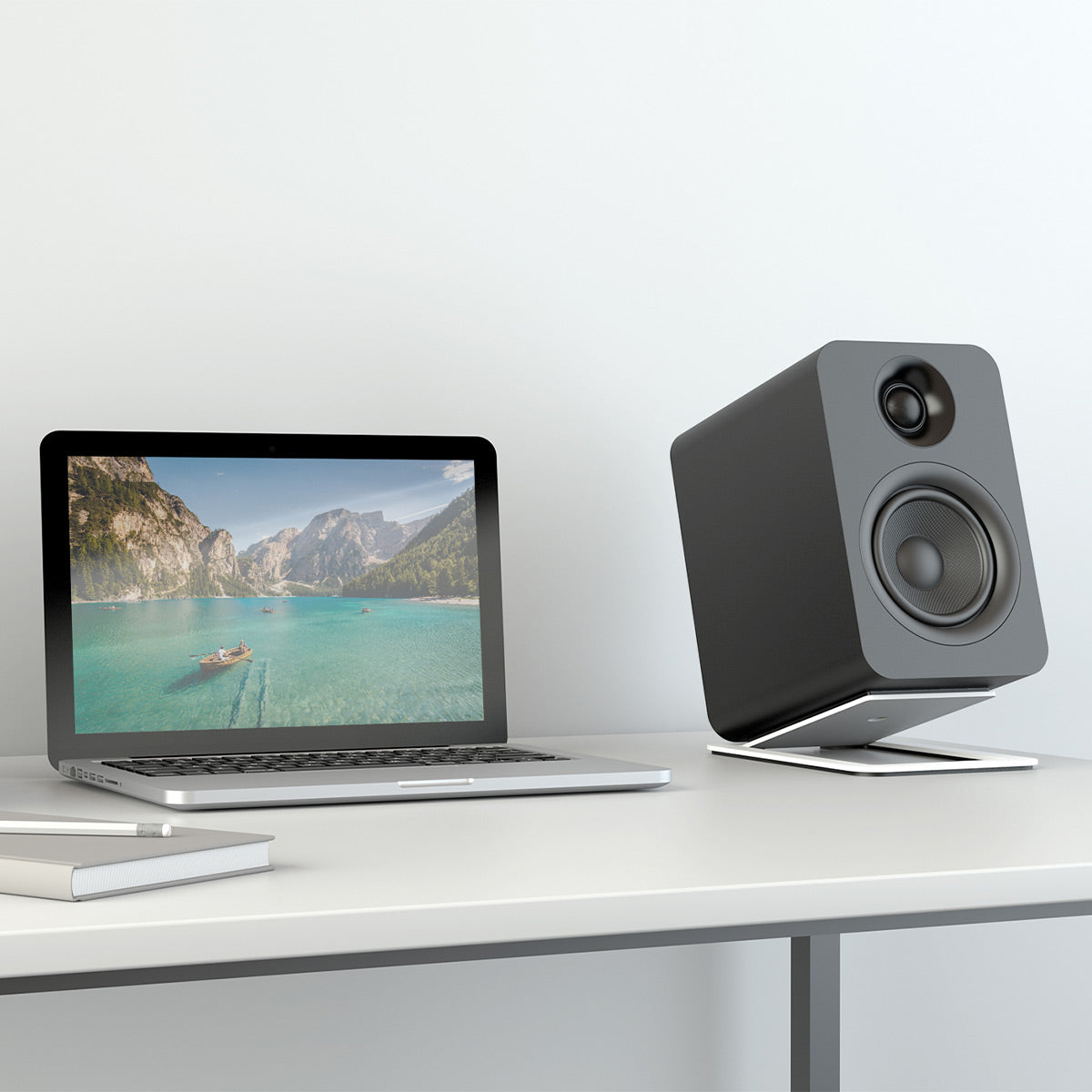 Best Powered Bookshelf Speakers With Bluetooth Kanto YU Powered Bookshelf Speaker with Bluetooth & RCA Input (Matte