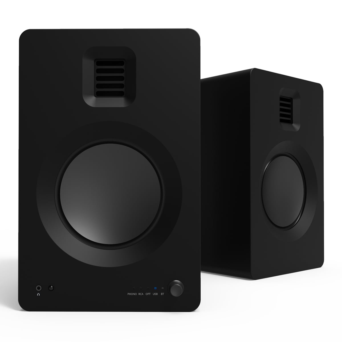 Kanto TUK Premium Powered Speakers - Pair with S6 Desktop Speaker Stands (Black)