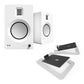 Kanto TUK Premium Powered Speakers - Pair with S6 Desktop Speaker Stands (White)
