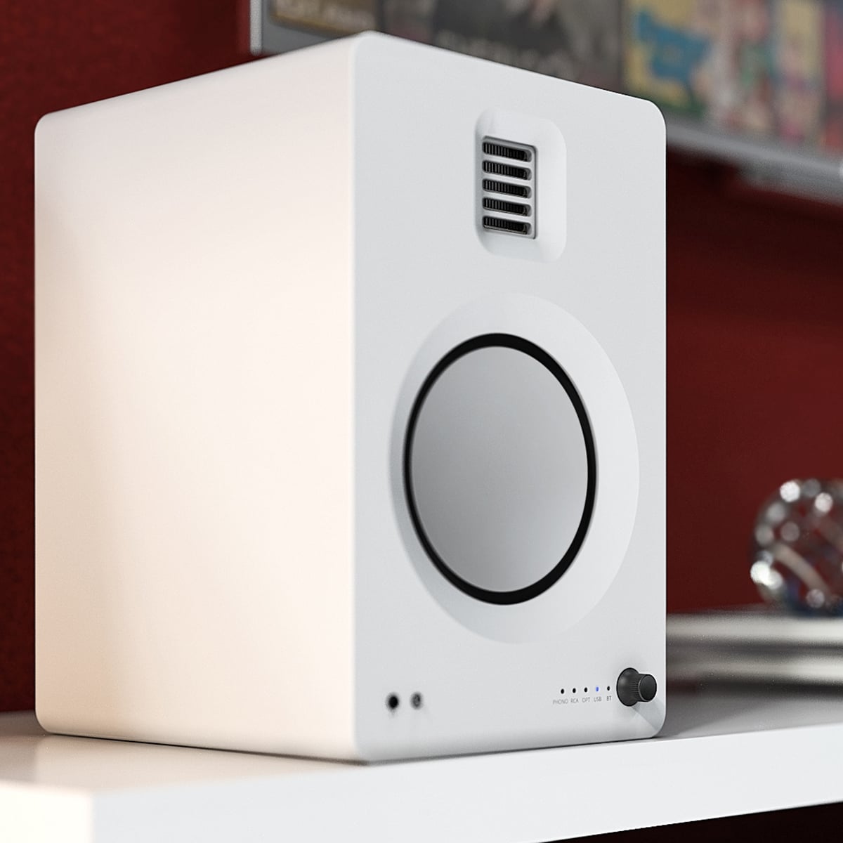 Kanto TUK Premium Powered Speakers - Pair with S6 Desktop Speaker Stands (White)