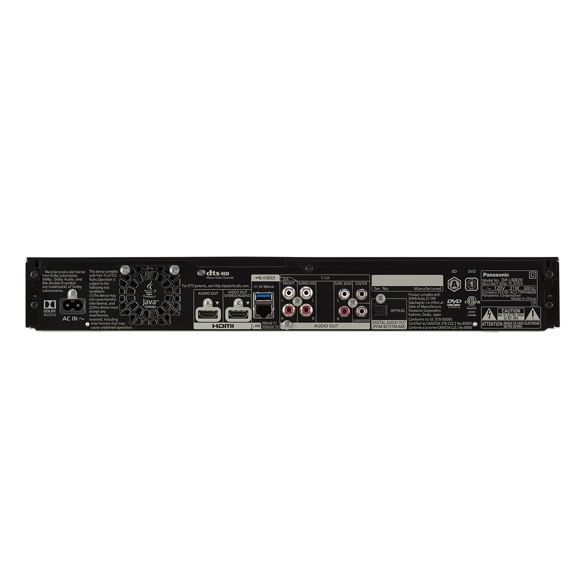 Panasonic DP-UB820-K 4K Ultra HD Blu-ray Player with HDR10+ and Dolby Vision Playback