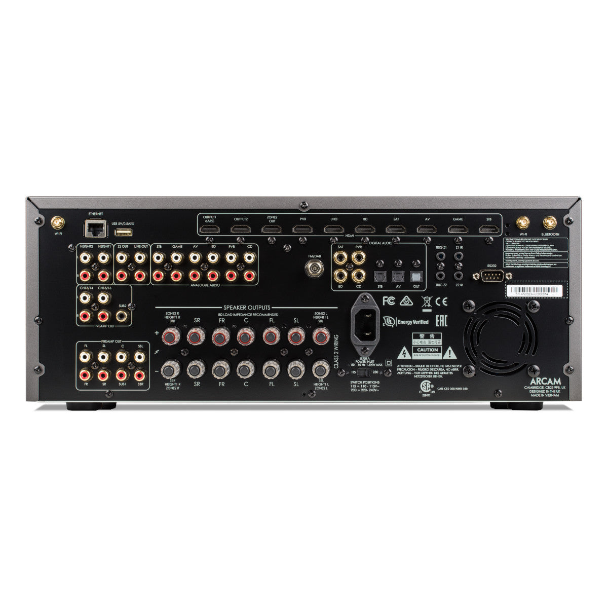 Arcam AVR20 Class AB 7.2 Channel Home Theater Receiver with Dolby Atmos & DTS:X 9.1.6 decoding