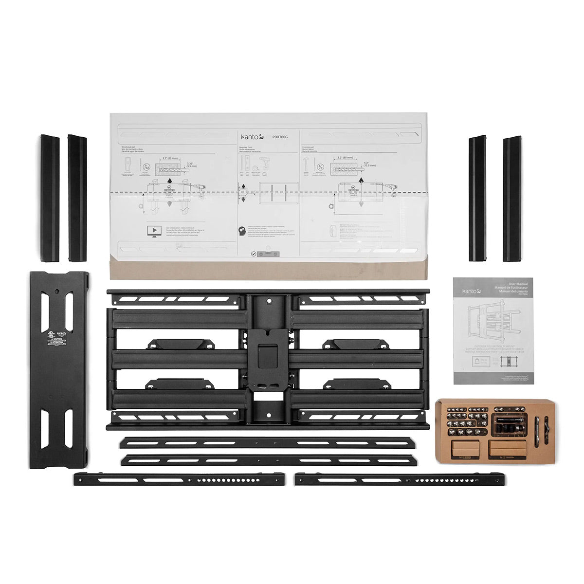 Kanto PDX700G Articulating Full Motion Outdoor Galvanized TV Mount for 42" - 100" TV