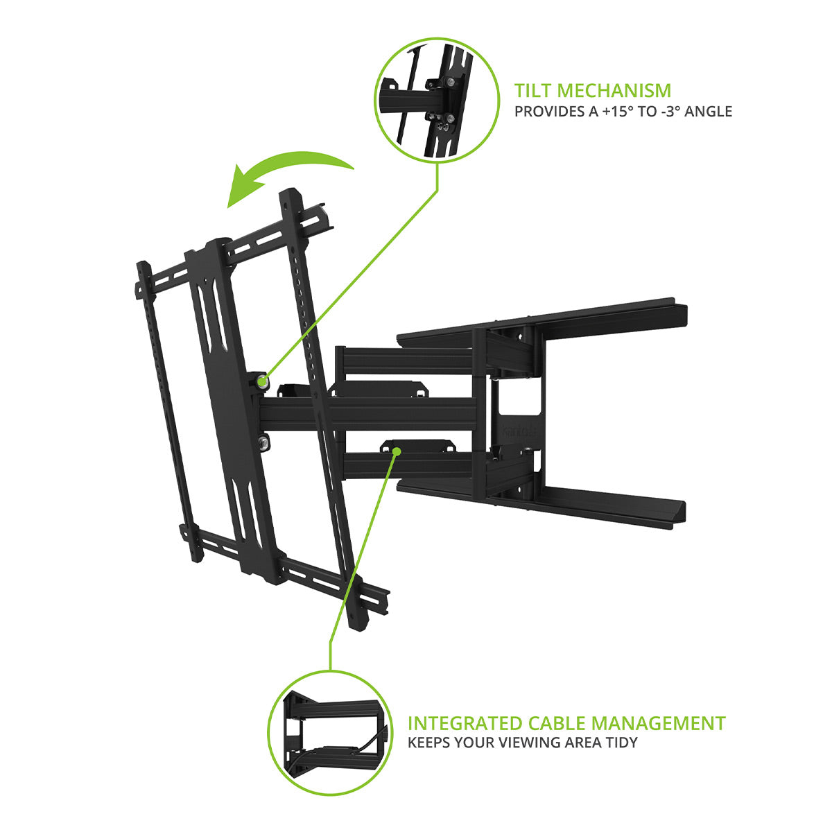 Kanto PDX700G Articulating Full Motion Outdoor Galvanized TV Mount for 42" - 100" TV