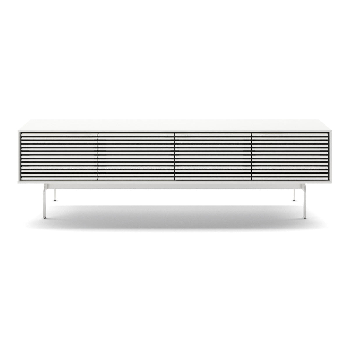 BDI Align 7473 Low 4-Door Cabinet with Console Base (Satin White)