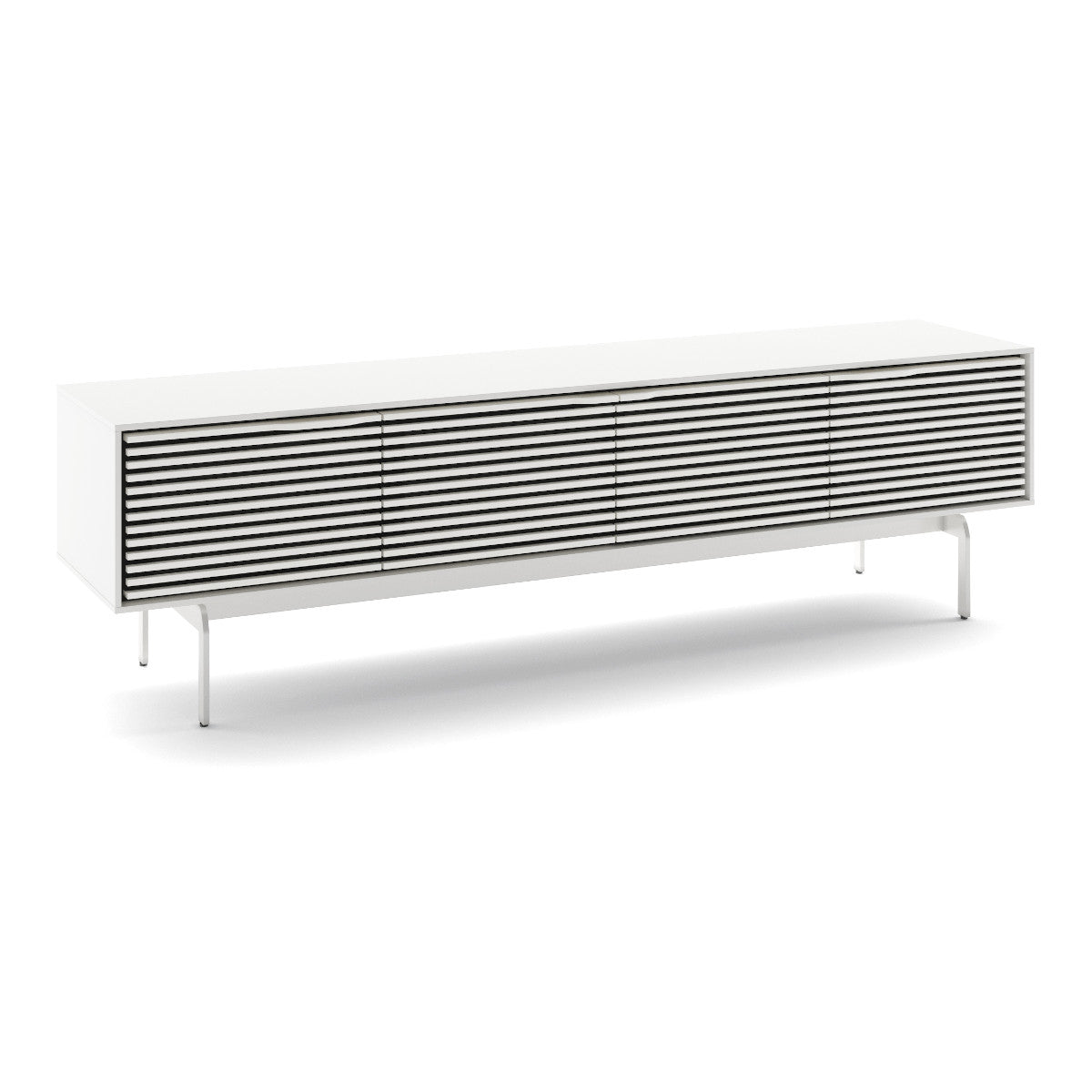BDI Align 7473 Low 4-Door Cabinet with Console Base (Satin White)
