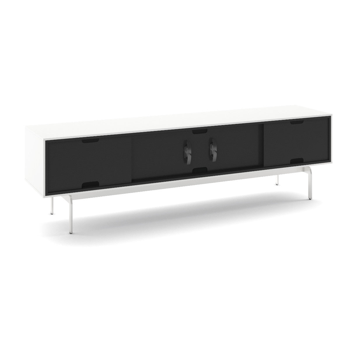 BDI Align 7473 Low 4-Door Cabinet with Console Base (Satin White)