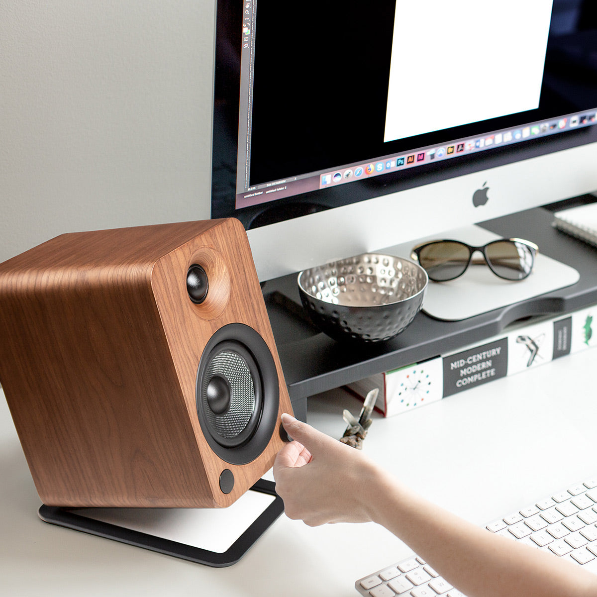 Kanto YU4 Powered Bookshelf Speakers with Built-In Bluetooth - Pair (Walnut)