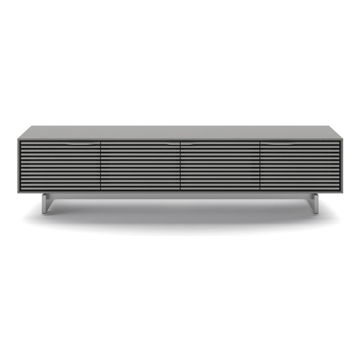 BDI Align 7473 Low 4-Door Cabinet with Media Base (Fog Grey)