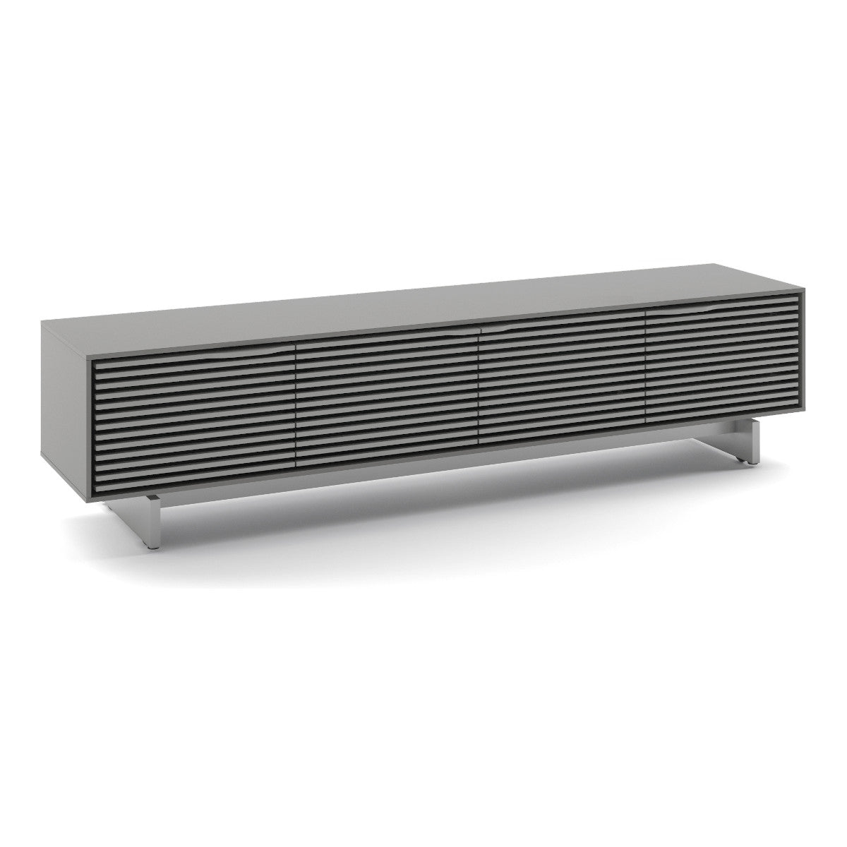 BDI Align 7473 Low 4-Door Cabinet with Media Base (Fog Grey)