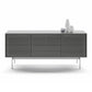 BDI Align 7477 3-door Cabinet with Console Base (Fog Grey)