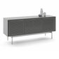 BDI Align 7477 3-door Cabinet with Console Base (Fog Grey)