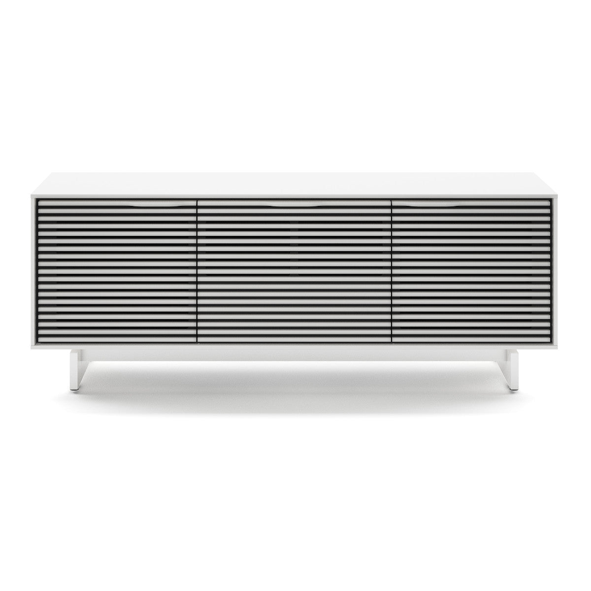 BDI Align 7477 3-Door Cabinet with Media Base (Satin White)