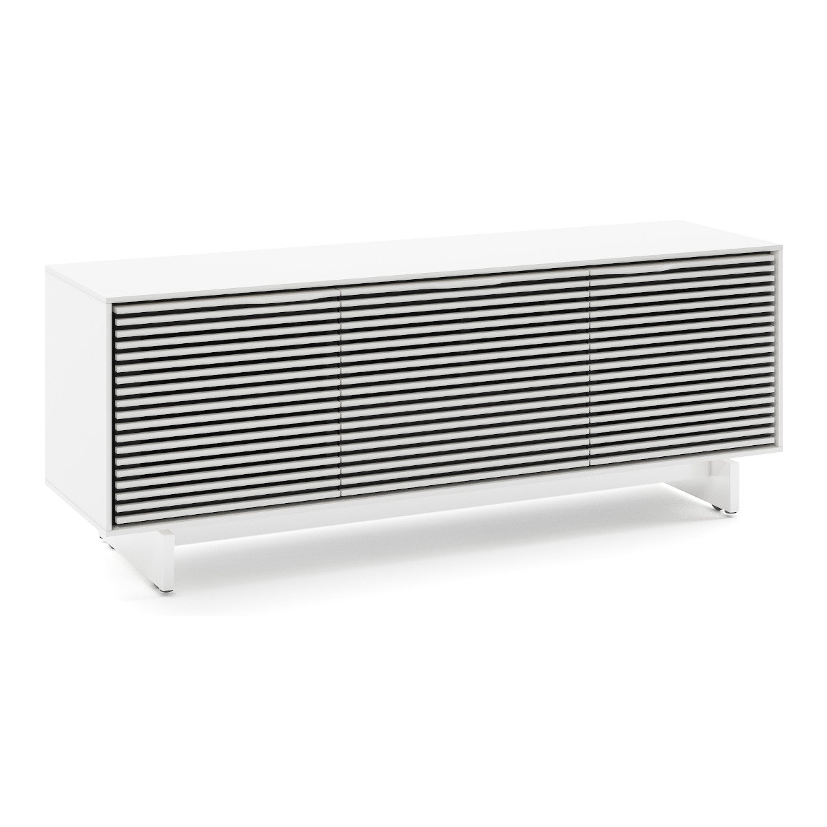 BDI Align 7477 3-Door Cabinet with Media Base (Satin White)