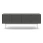 BDI Align 7479 4-Door Cabinet with Console Base (Fog Grey)