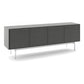 BDI Align 7479 4-Door Cabinet with Console Base (Fog Grey)