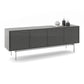 BDI Align 7479 4-Door Cabinet with Console Base (Fog Grey)