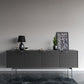 BDI Align 7479 4-Door Cabinet with Console Base (Fog Grey)