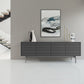 BDI Align 7479 4-Door Cabinet with Console Base (Fog Grey)