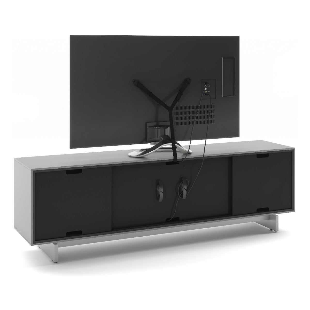 BDI Align 7479 4-Door Cabinet with Media Base (Fog Grey)