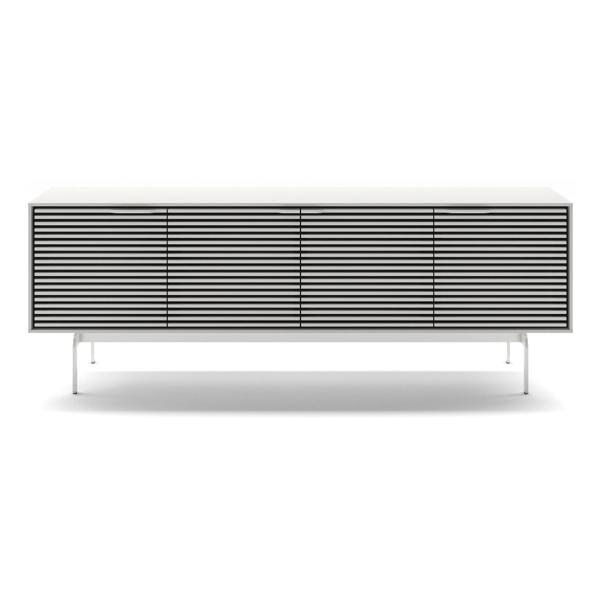 BDI Align 7479 4-Door Cabinet with Console Base (Satin White)